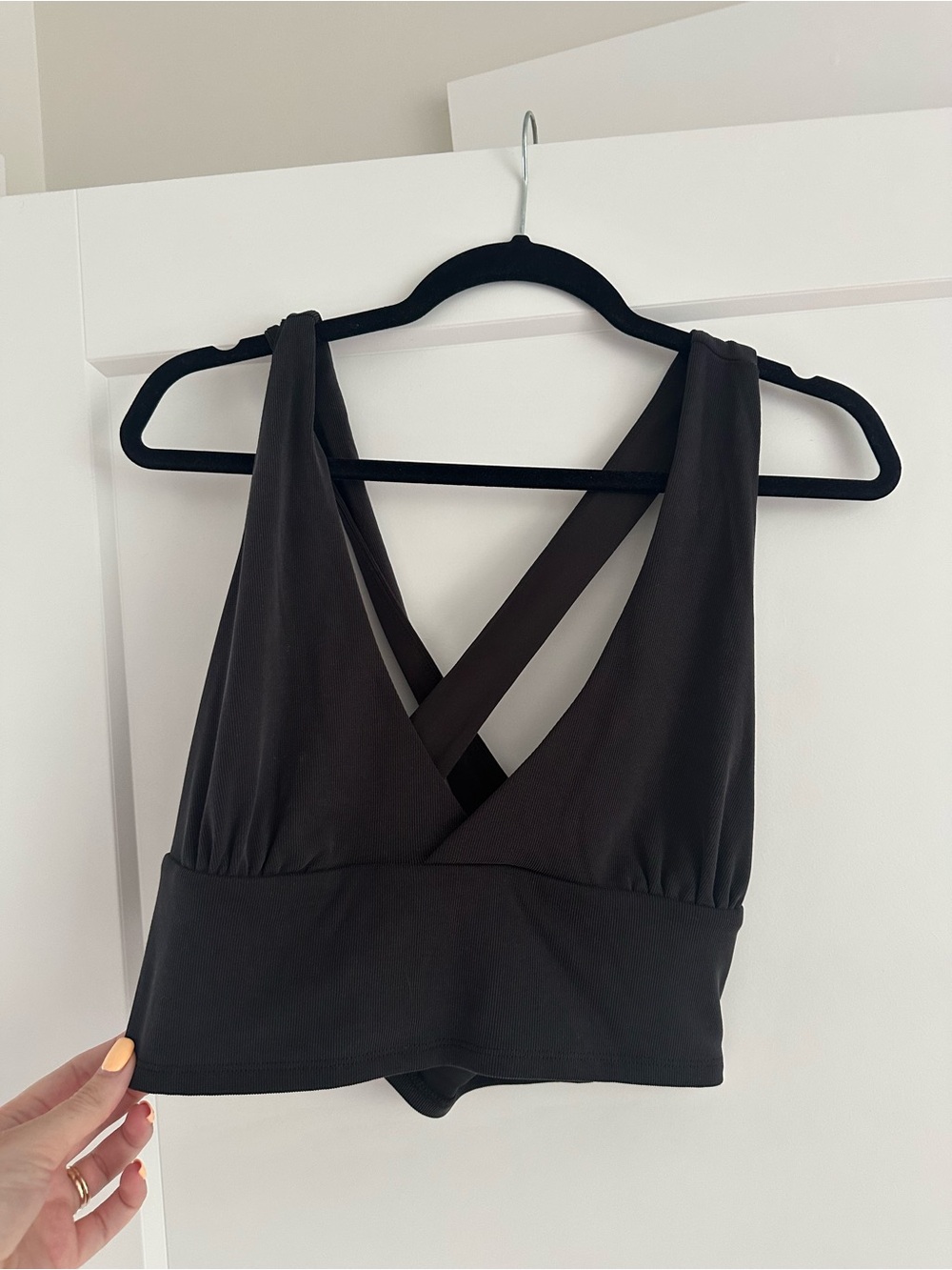 Dynamite Black Cross-Back Crop Top